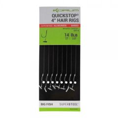Korum Quickstop 4" hair rigs barbed 10