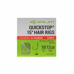 Korum Quickstop 15" hair rigs barbed 8