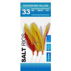 Spro 33 Salt Rig Feather Red Yellow #2/0 6 Hooks